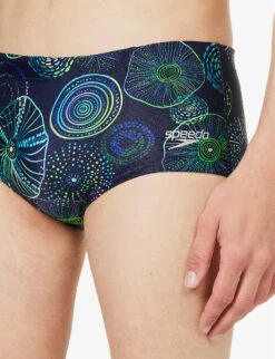Speedo Graphic-print 17cm Recycled-polyester Blend Swim Briefs -Baker Klein Shop R04163369 NAVYAQUGREENLILAC ALT04