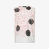 Raf Simons Abstract-print Raw-hem Sleeveless Cotton T-shirt 2 Raf Simons Abstract-print Raw-hem Sleeveless Cotton T-shirt -Baker Klein Shop R04163723 PEARL M