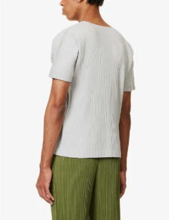 Pleated Dropped-shoulder Knitted T-shirt -Baker Klein Shop R04163800 LIGHTGRAY ALT03