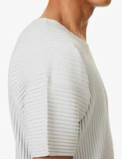 Pleated Dropped-shoulder Knitted T-shirt -Baker Klein Shop R04163800 LIGHTGRAY ALT04