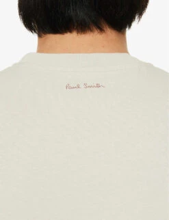 PAUL SMITH Iris Graphic-print Regular-fit Cotton-jersey T-shirt -Baker Klein Shop R04165119 ICEWHITE ALT04