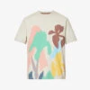 PAUL SMITH Iris Graphic-print Regular-fit Cotton-jersey T-shirt 1 PAUL SMITH Iris Graphic-print Regular-fit Cotton-jersey T-shirt -Baker Klein Shop R04165119 ICEWHITE M