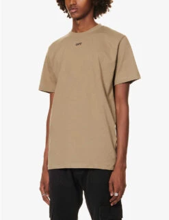 Stitch Brand-embroidered Cotton-jersey T-shirt -Baker Klein Shop R04166721 BEIGE ALT02