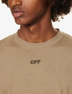 Stitch Brand-embroidered Cotton-jersey T-shirt -Baker Klein Shop R04166721 BEIGE ALT04