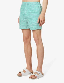 Geometric-print Regular-fit Recycled-polyester Swim Shorts -Baker Klein Shop R04167463 SPRINGGREEN ALT02