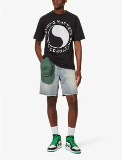 MARKET Everything's Fine Graphic-print Regular-fit Cotton-jersey T-shirt -Baker Klein Shop R04168892 WASHEDBLACK ALT01