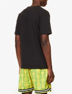 MARKET What Is Life Graphic-print Cotton-jersey T-shirt -Baker Klein Shop R04168901 WASHEDBLACK ALT03