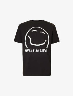 MARKET What Is Life Graphic-print Cotton-jersey T-shirt