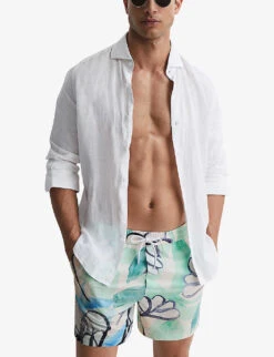 Reiss Pacific Graphic-print Drawstring Stretch Recycled-polyester Swim Shorts -Baker Klein Shop R04169167 MULTI ALT02