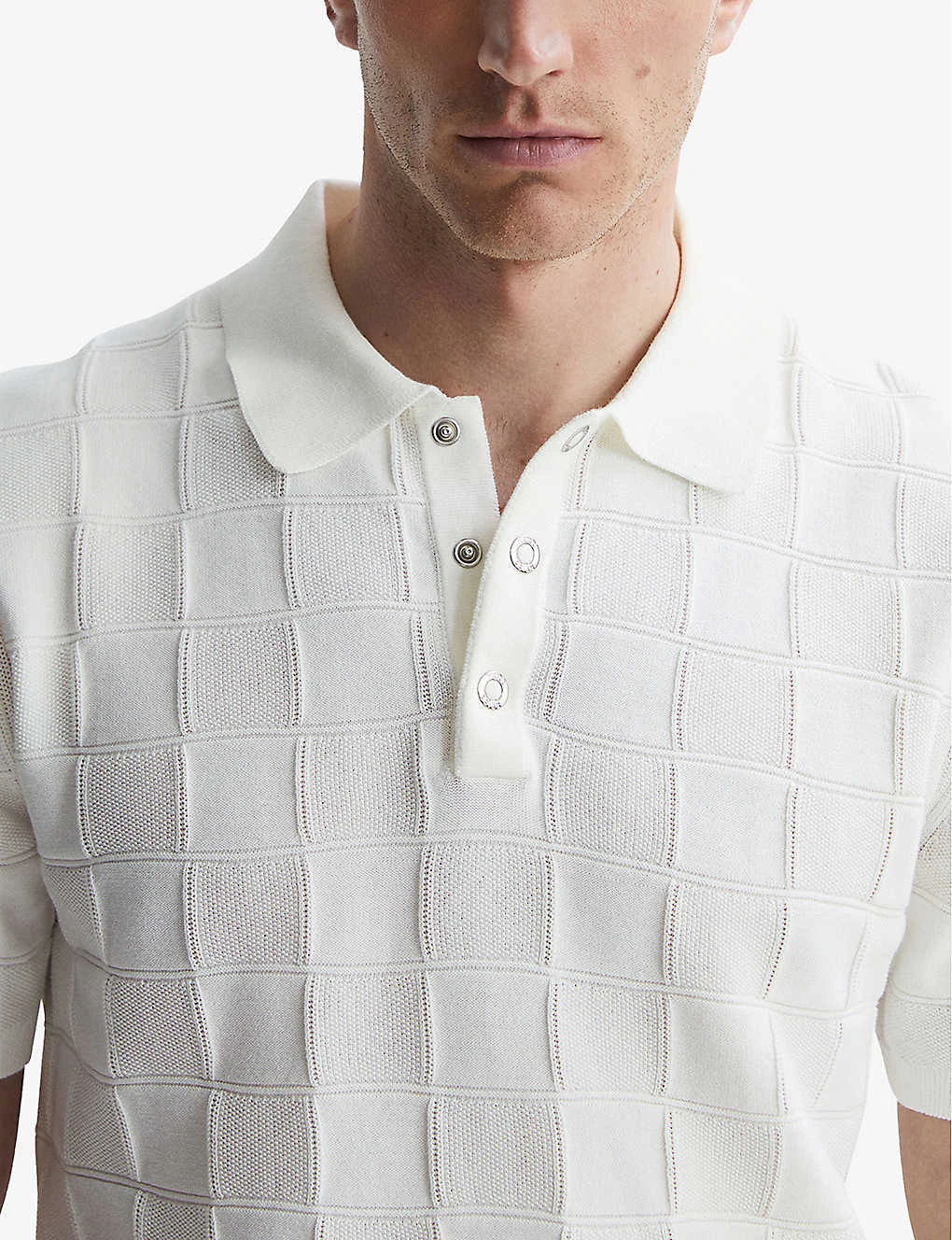 Reiss Blaze Basket-weave Short-sleeve Cotton Polo 4 Reiss Blaze Basket-weave Short-sleeve Cotton Polo - Image 2