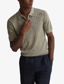 Reiss Ubud Half-zip Knitted Polo Shirt 11 Reiss Ubud Half-zip Knitted Polo Shirt -Baker Klein Shop R04169230 TAUPE ALT04