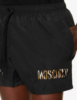 MOSCHINO Leo Logo-print Swim Shorts 11 MOSCHINO Leo Logo-print Swim Shorts -Baker Klein Shop R04169341 BLACK ALT04