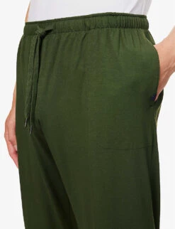 Basel Straight-leg Mid-rise Stretch-modal Pyjama Bottoms -Baker Klein Shop R04170076 GREEN ALT04