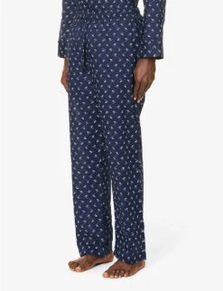 Nelson Graphic-print Cotton-poplin Pyjama Bottoms -Baker Klein Shop R04170086 BLUE ALT02