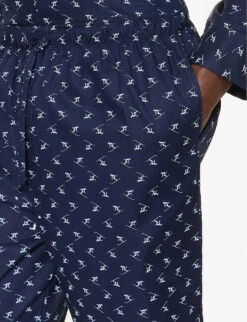 Nelson Graphic-print Cotton-poplin Pyjama Bottoms -Baker Klein Shop R04170086 BLUE ALT04