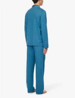 Basel Contrast-piping Stretch-modal Pyjama Set -Baker Klein Shop R04170088 BLUE ALT02
