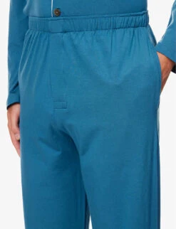 Basel Contrast-piping Stretch-modal Pyjama Set -Baker Klein Shop R04170088 BLUE ALT04