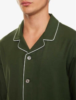 Basel Relaxed-fit Stretch-woven Pyjama Set -Baker Klein Shop R04170089 GREEN ALT03