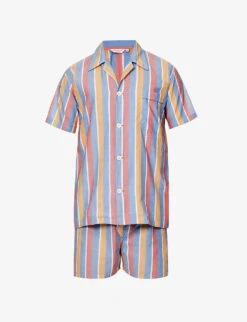 Amalfi Striped Cotton Pyjama Set