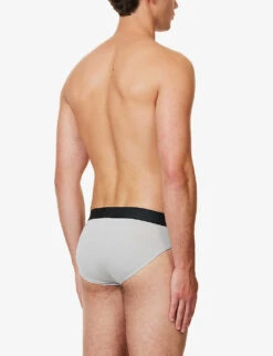 Pureness Logo-waistband Stretch-jersey Briefs -Baker Klein Shop R04173766 CLOUDGREY ALT02