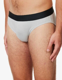Pureness Logo-waistband Stretch-jersey Briefs -Baker Klein Shop R04173766 CLOUDGREY ALT03