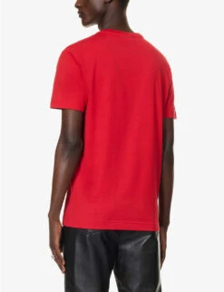 Dolce & Gabbana Brand-print Crewneck Cotton-jersey T-shirt -Baker Klein Shop R04174009 ROSSOLAMPONE ALT03