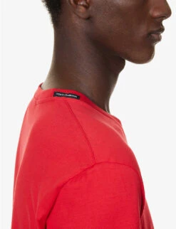 Dolce & Gabbana Brand-print Crewneck Cotton-jersey T-shirt -Baker Klein Shop R04174009 ROSSOLAMPONE ALT04