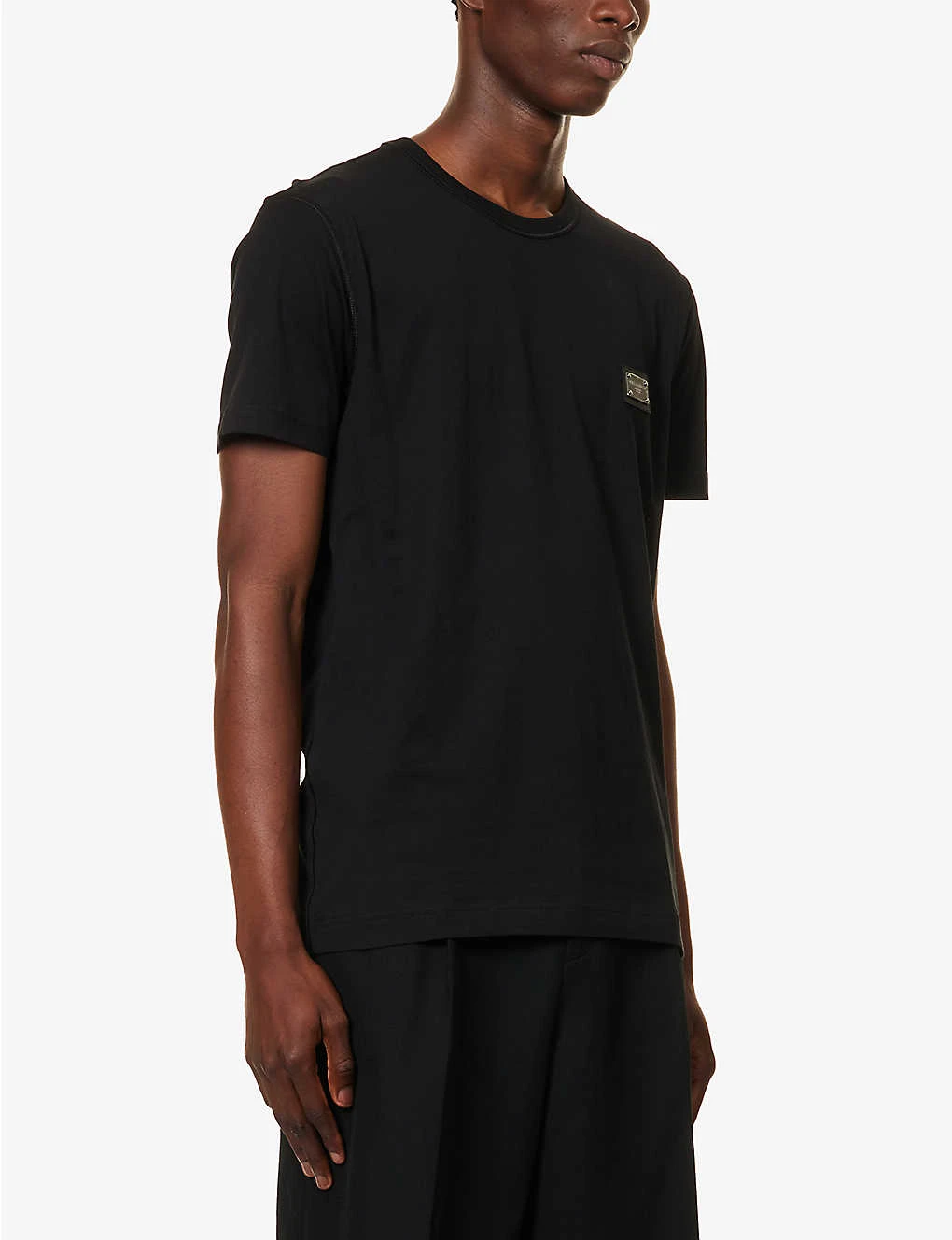 Dolce & Gabbana Brand-plaque Crewneck Cotton-jersey T-shirt 5 Dolce & Gabbana Brand-plaque Crewneck Cotton-jersey T-shirt - Image 3