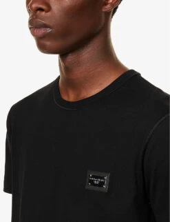 Dolce & Gabbana Brand-plaque Crewneck Cotton-jersey T-shirt 11 Dolce & Gabbana Brand-plaque Crewneck Cotton-jersey T-shirt -Baker Klein Shop R04174019 BLACK ALT04
