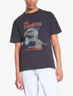 THE KOOPLES Graphic-print Short-sleeve Cotton T-shirt -Baker Klein Shop R04181777 BLACKWASHED ALT02