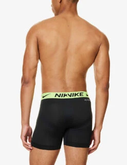 Nike Logo-waistband Pack Of Three Stretch-cotton Boxers -Baker Klein Shop R04183383 BLACKVOLTGREYWBRED ALT02