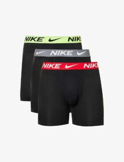 Nike Logo-waistband Pack Of Three Stretch-cotton Boxers