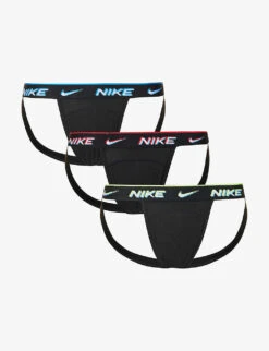 Nike Pack Of Three Logo-waistband Stretch-cotton Jockstraps