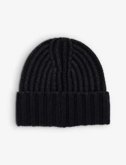 Brand-patch Ribbed Wool-knit Beanie -Baker Klein Shop R04183408 ANTHRACITE ALT02