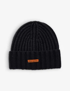Brand-patch Ribbed Wool-knit Beanie