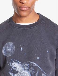 THE KOOPLES Branded-print Cotton-jersey Sweatshirt 11 THE KOOPLES Branded-print Cotton-jersey Sweatshirt -Baker Klein Shop R04187733 BLACKWASHED ALT04