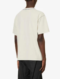 Stone Island Compass Brand-embroidered Cotton-jersey T-shirt -Baker Klein Shop R04188784 PLASTER ALT03