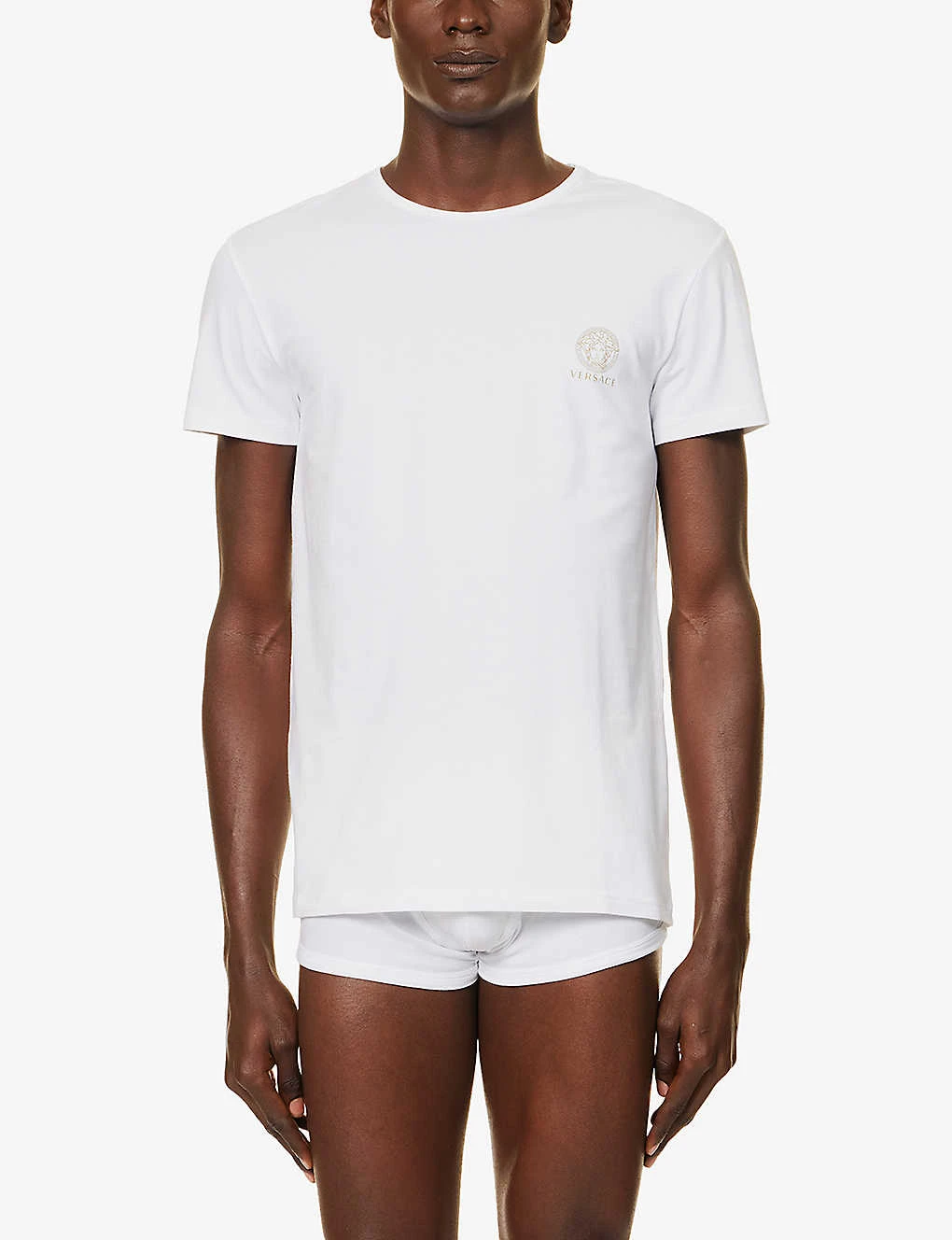 Versace Logo-print Pack Of Two Stretch-cotton T-shirts 4 Versace Logo-print Pack Of Two Stretch-cotton T-shirts - Image 2