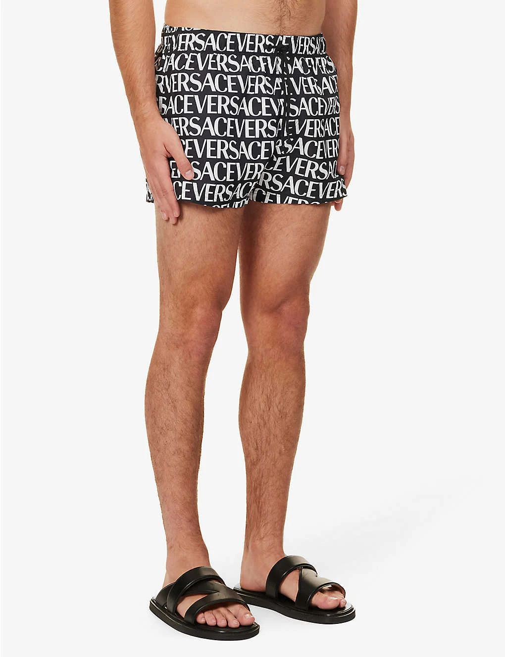 Versace Brand-typography Slip-pocket Regular-fit Swim Shorts 5 Versace Brand-typography Slip-pocket Regular-fit Swim Shorts - Image 3
