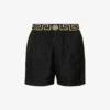 Versace Greca Barocco-print Satin Pyjama Shorts -Baker Klein Shop R04188869 BLACKGREY M
