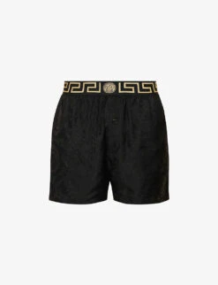 Versace Greca Barocco-print Satin Pyjama Shorts