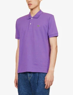Lacoste Essentials Logo-embroidered Cotton-piqué Polo Shirt -Baker Klein Shop R04194141 PURPLE ALT02