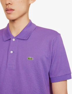 Lacoste Essentials Logo-embroidered Cotton-piqué Polo Shirt -Baker Klein Shop R04194141 PURPLE ALT04