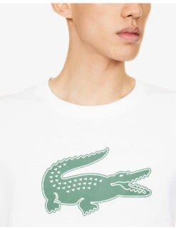 Lacoste Logo-print Short-sleeved Cotton-jersey T-shirt -Baker Klein Shop R04194144 WHITE ALT04