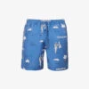 Sunspel Forecast Logo-pattern Recycled-polyester Swim Shorts -Baker Klein Shop R04194496 TODAYSFORECASTPRINT M