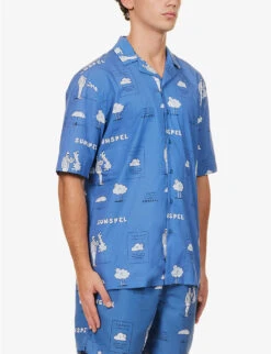 Sunspel Graphic-print Regular-fit Cotton-poplin Shirt -Baker Klein Shop R04194498 TODAYSFORECASTPRINT ALT02