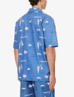Sunspel Graphic-print Regular-fit Cotton-poplin Shirt -Baker Klein Shop R04194498 TODAYSFORECASTPRINT ALT03