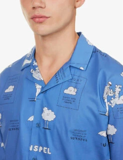 Sunspel Graphic-print Regular-fit Cotton-poplin Shirt -Baker Klein Shop R04194498 TODAYSFORECASTPRINT ALT04