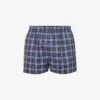 Sunspel Check-print Cotton-poplin Boxers -Baker Klein Shop R04194504 NAVYWOVENBOXERCHECK M
