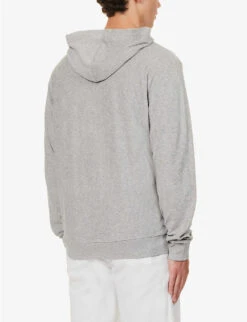 Sunspel Ribbed-trim Slip-pocket Cotton-towelling Hoody -Baker Klein Shop R04194506 GREYMELANGE ALT03